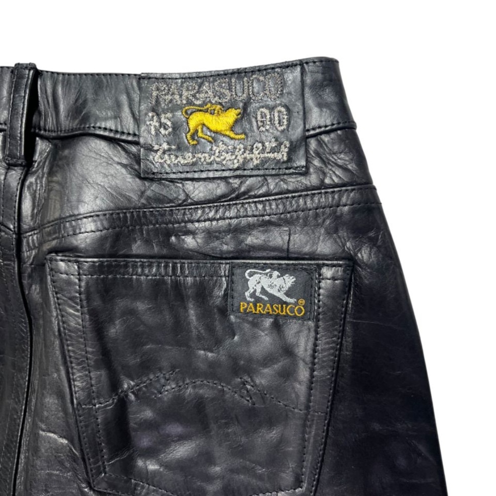 NWT vintage Parasuco Black Leather Pants sizes 24, 25 - Picture 3 of 7